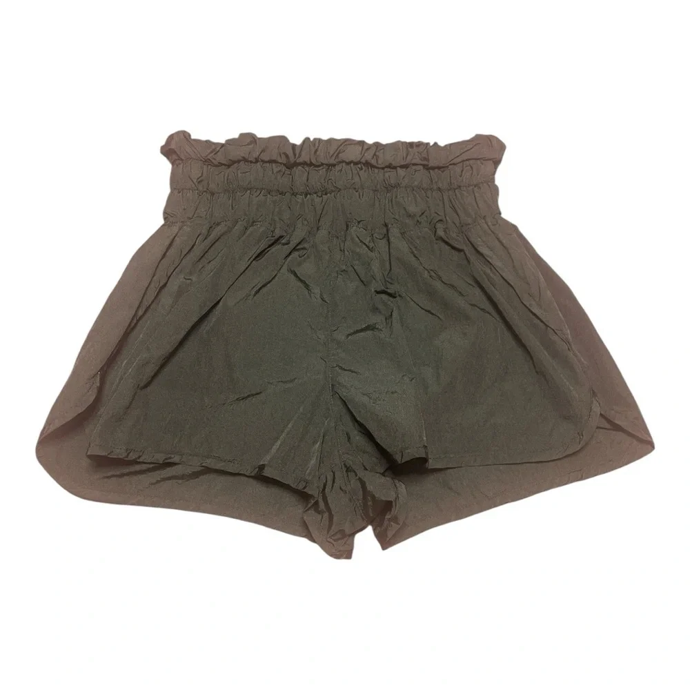 Free People Movement | The Way Home High Rise Smocked Shorts | Black | L